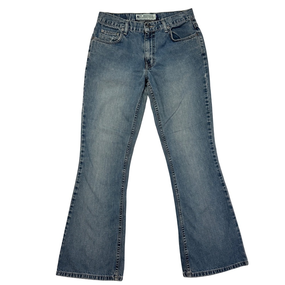 American Eagle Bootcut Flare Jeans Womens 6 (28x29)Light Wash Y2K Low Rise Denim